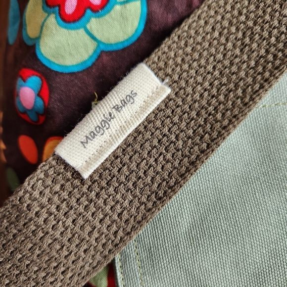 Colorful Handmade Maggie Bag Purse Long Canvas Strap Flowers Floral Pockets NWT - Picture 3 of 7